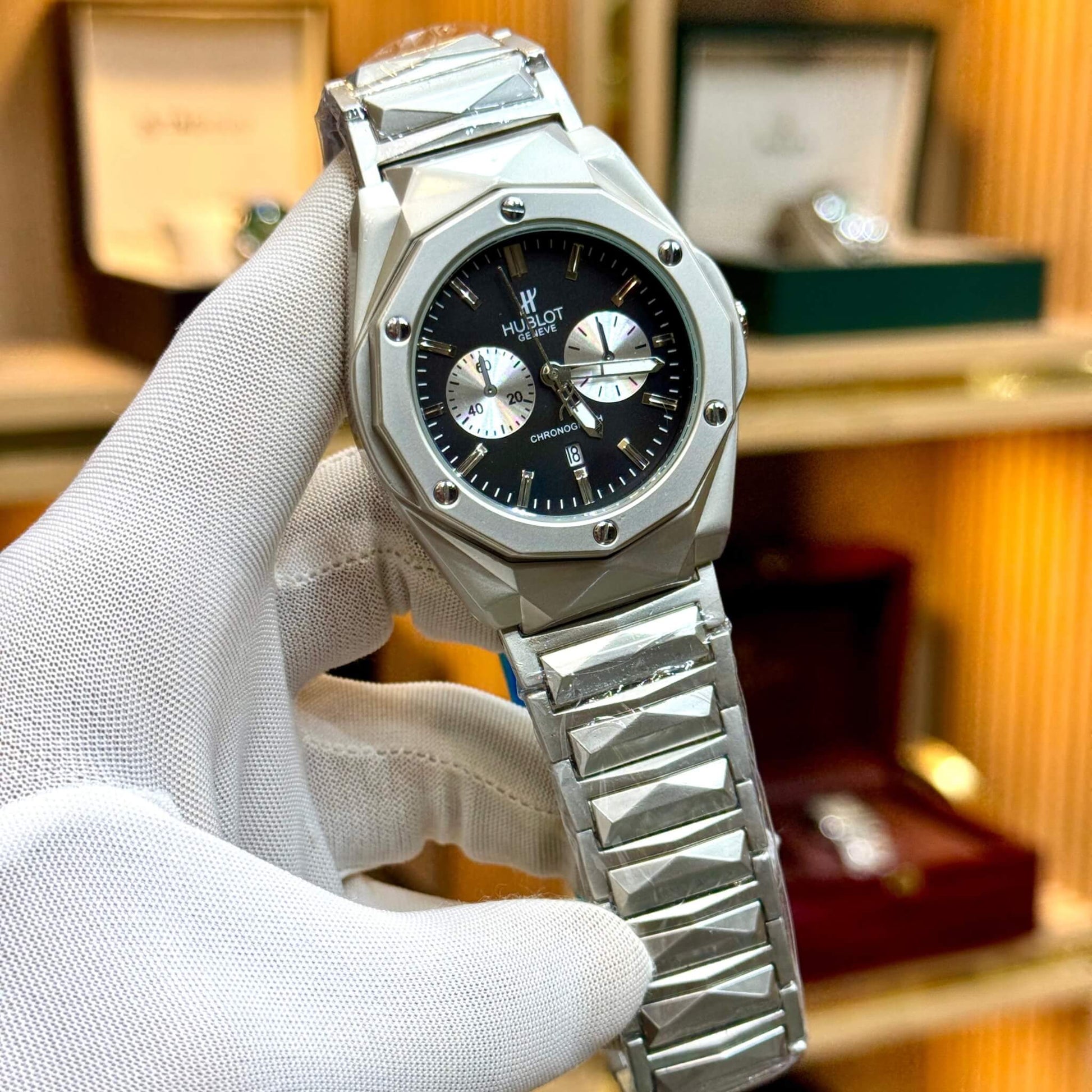 Hublot Chronograph Wristwatch – Premium Steel Bracelet Men’s Timepiece's SamFlixx