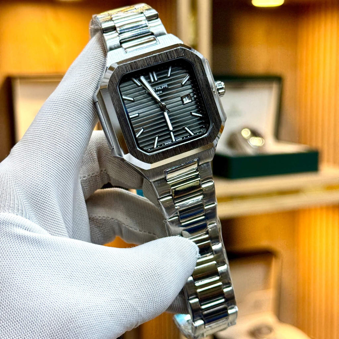 Patek Philippe | Luxury Square Dial Wristwatch | Smooth Bracelet SamFlixx