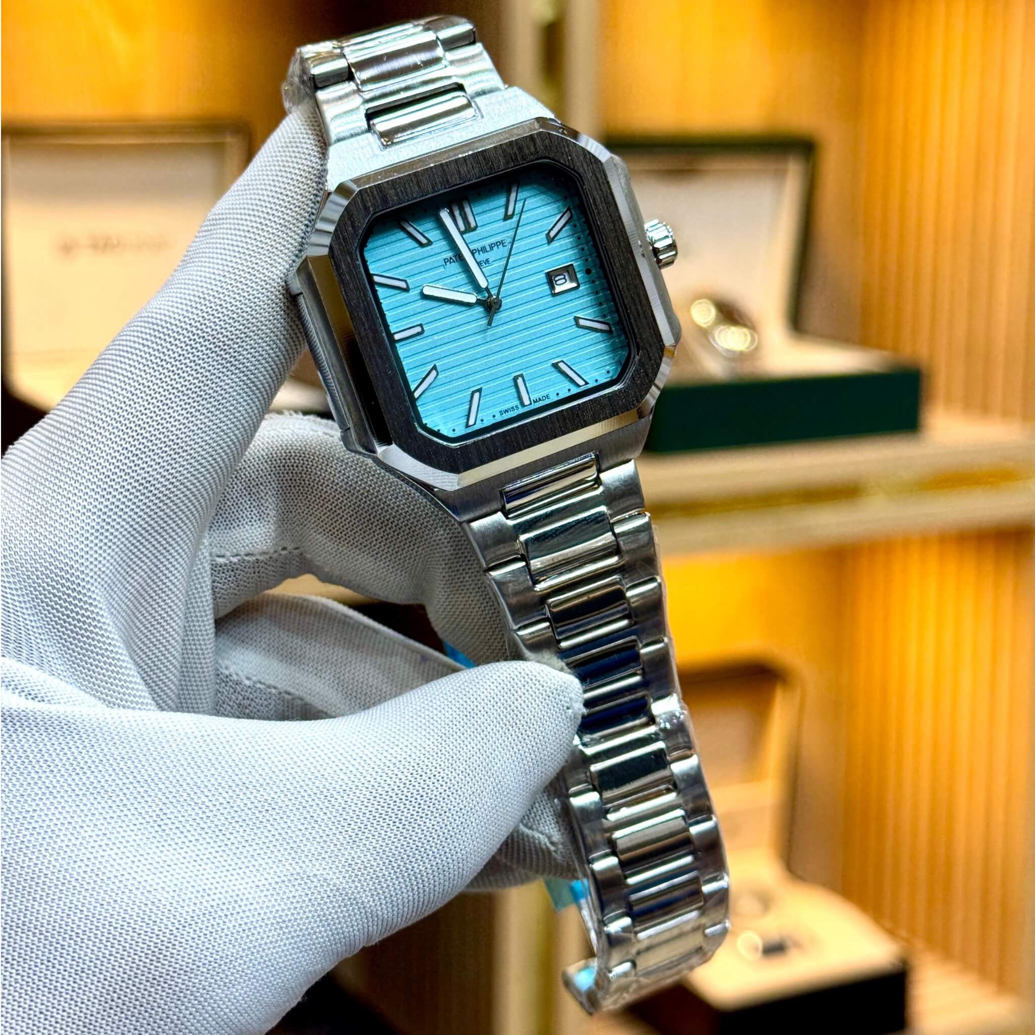 Patek Philippe | Luxury Square Dial Wristwatch | Smooth Bracelet SamFlixx